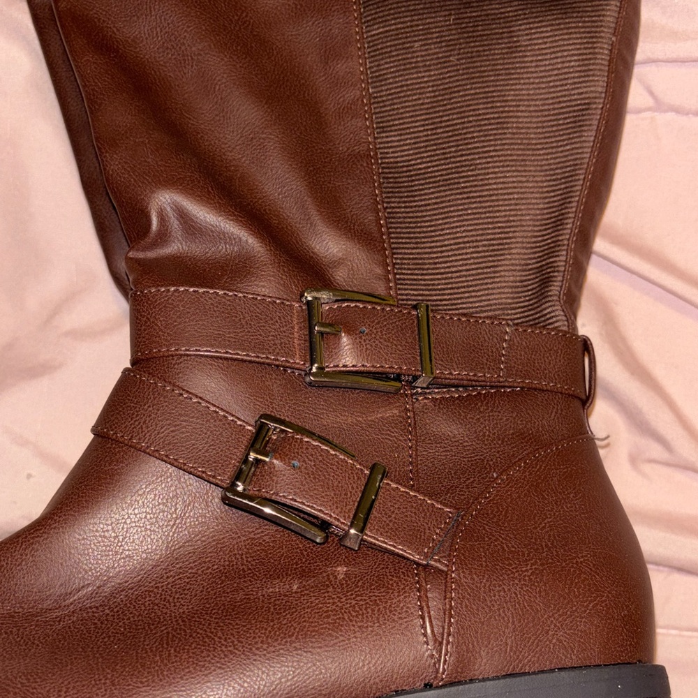 Torrid Knee Boots with Buckle Brown Size 9 Plus Size Women’s Tall NEW - Picture 4 of 14